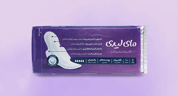 نوار بهداشتی بالدار ضخیم روز و شب مای‌لیدی مدل Classic Purple