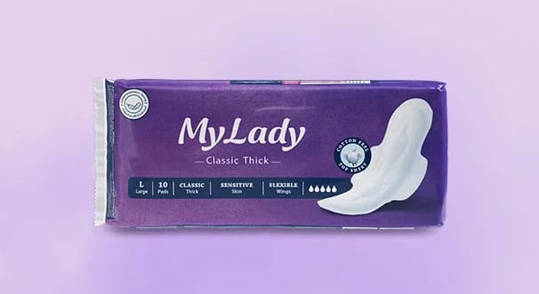 نوار بهداشتی بالدار ضخیم روز و شب مای‌لیدی مدل Classic Purple